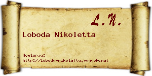 Loboda Nikoletta névjegykártya